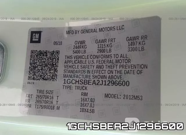 1GCHSBEA2J1296600 фото 10
