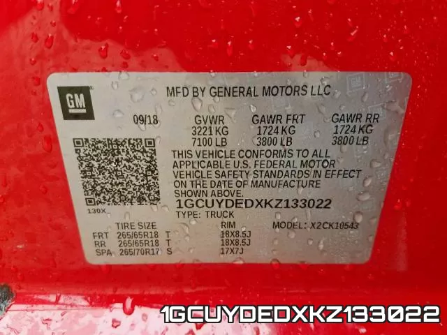 1GCUYDEDXKZ133022 фото 2