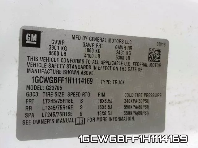 1GCWGBFF1H1114169 фото 2