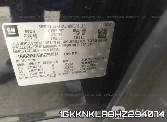 1GKKNKLA8HZ294074 фото 10