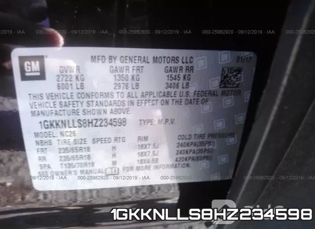 1GKKNLLS8HZ234598 фото 10