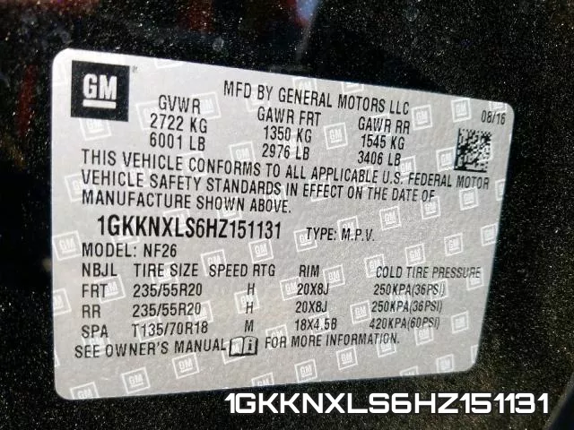 1GKKNXLS6HZ151131 фото 2