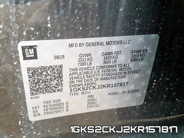 1GKS2CKJ2KR157817 фото 2