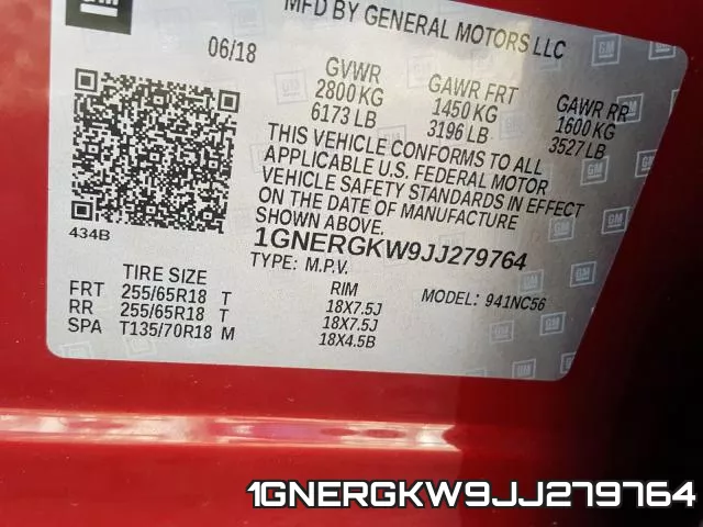 1GNERGKW9JJ279764 фото 2