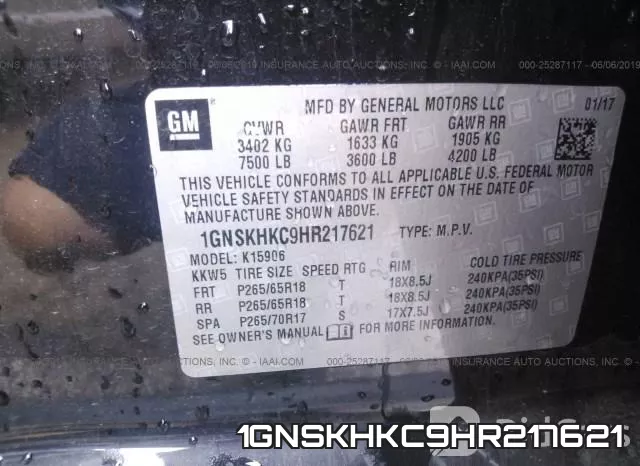 1GNSKHKC9HR217621 фото 10