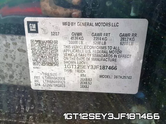 1GT12SEY3JF187466 фото 2