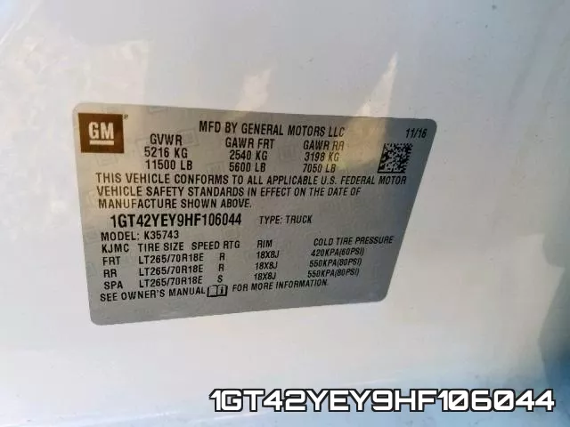 1GT42YEY9HF106044 фото 2