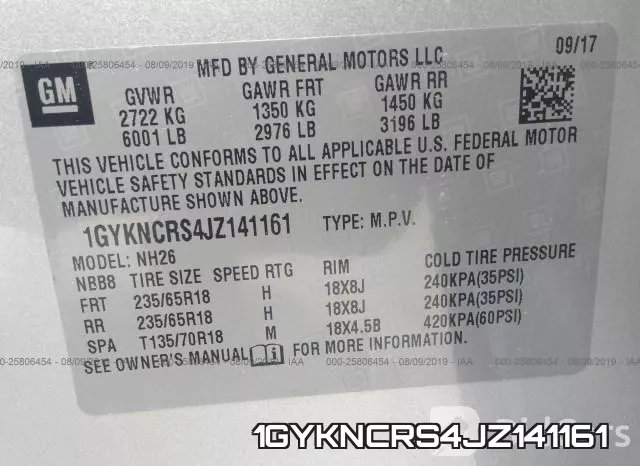 1GYKNCRS4JZ141161 фото 10