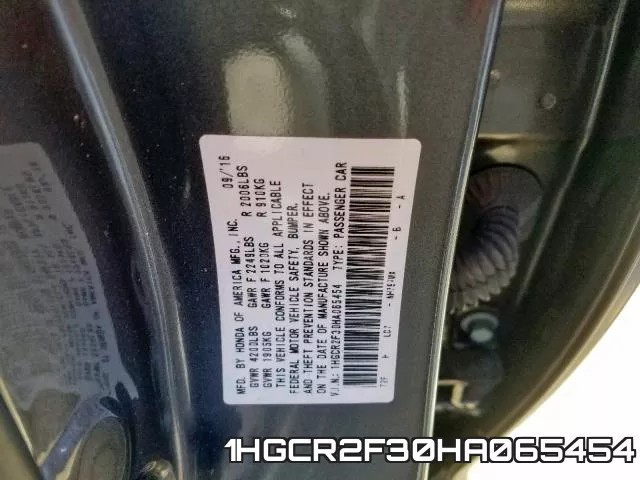 1HGCR2F30HA065454 фото 2
