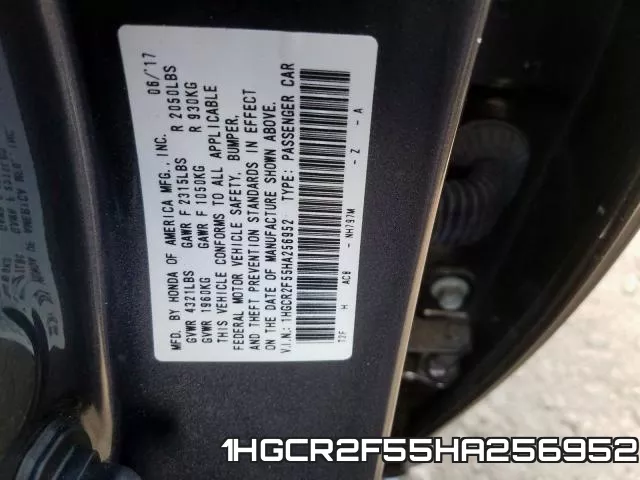 1HGCR2F55HA256952 фото 2