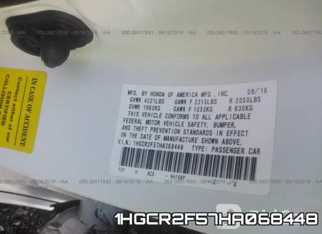 1HGCR2F57HA068448 фото 10