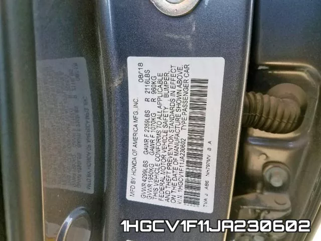 1HGCV1F11JA230602 фото 2