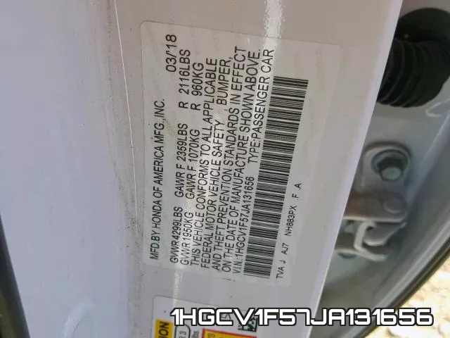 1HGCV1F57JA131656 фото 2