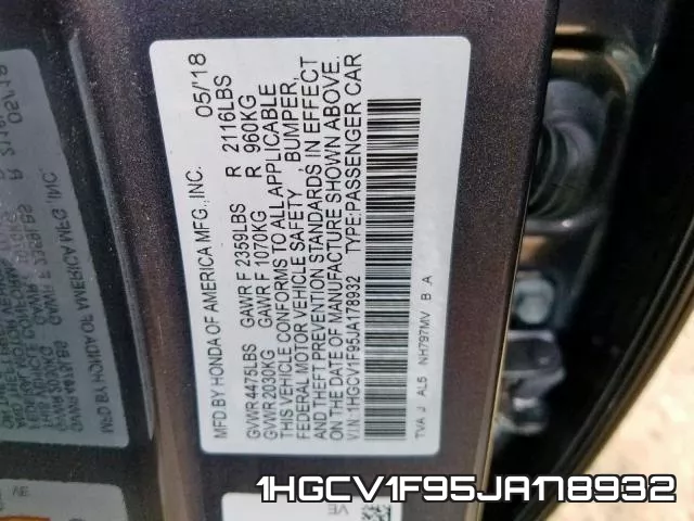 1HGCV1F95JA178932 фото 2