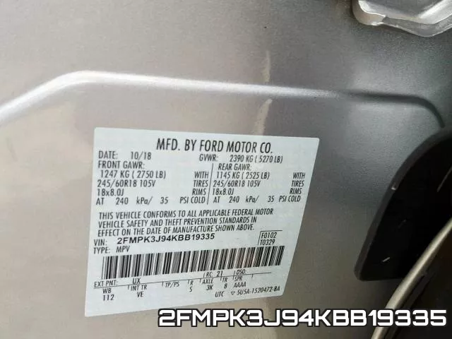 2FMPK3J94KBB19335 фото 2