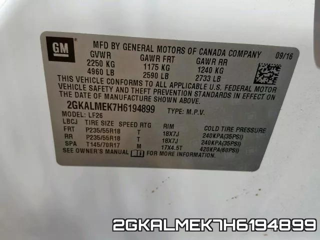 2GKALMEK7H6194899 фото 2