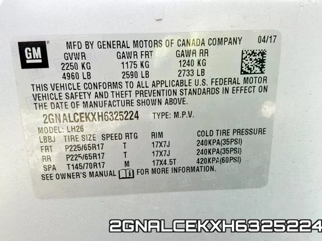 2GNALCEKXH6325224 фото 2
