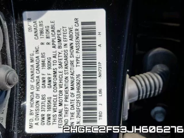 2HGFC2F53JH606276 фото 2