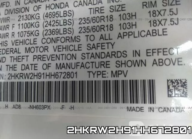 2HKRW2H91HH672801 фото 10