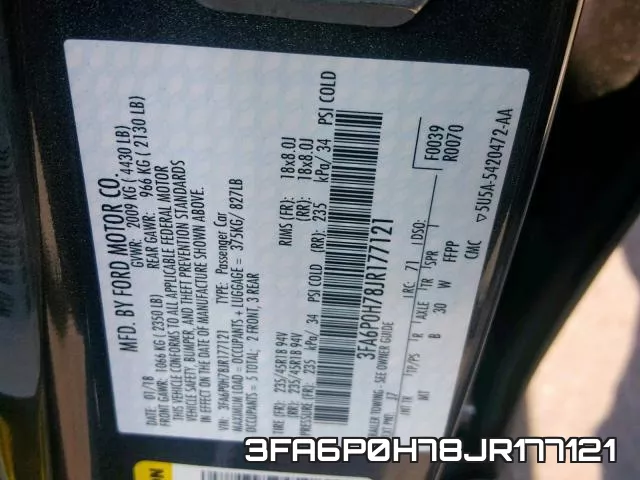 3FA6P0H78JR177121 фото 2