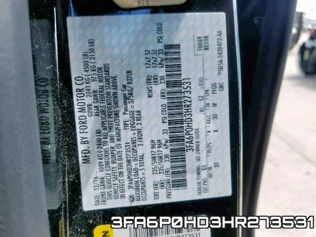 3FA6P0HD3HR273531 фото 2