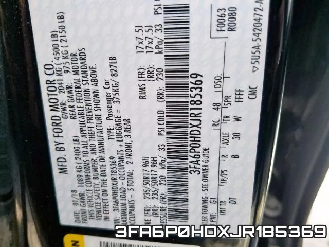 3FA6P0HDXJR185369 фото 2