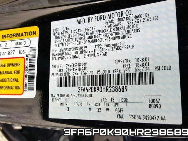 3FA6P0K90HR238689 фото 2