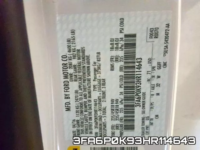 3FA6P0K93HR114643 фото 2