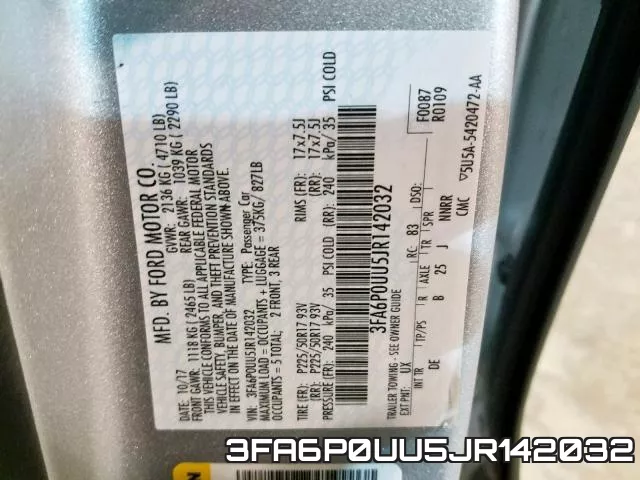 3FA6P0UU5JR142032 фото 2