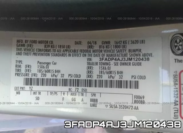 3FADP4AJ3JM120438 фото 10