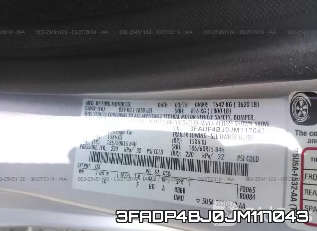 3FADP4BJ0JM117043 фото 10