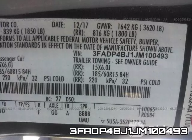 3FADP4BJ1JM100493 фото 10