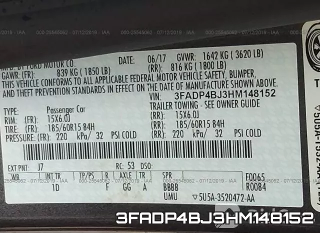 3FADP4BJ3HM148152 фото 10