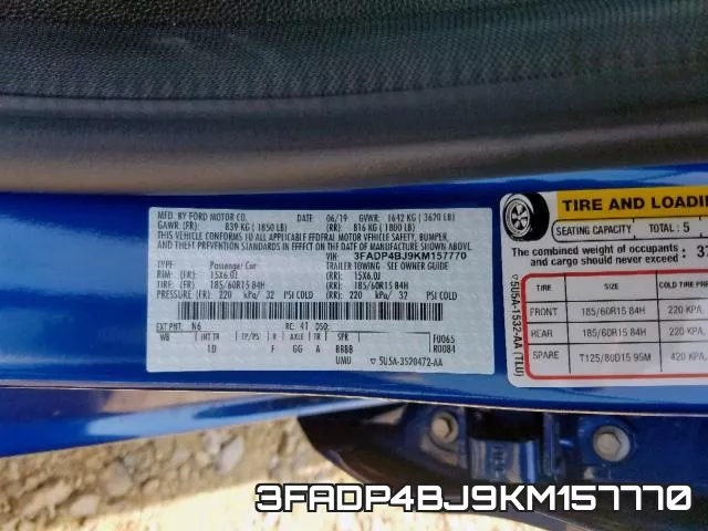 3FADP4BJ9KM157770 фото 2