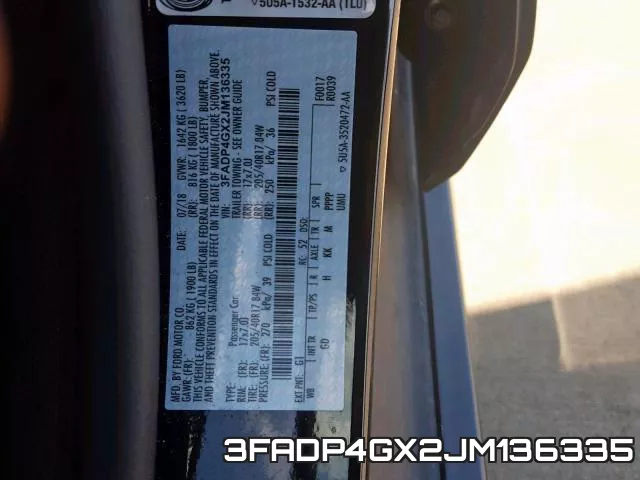 3FADP4GX2JM136335 фото 2