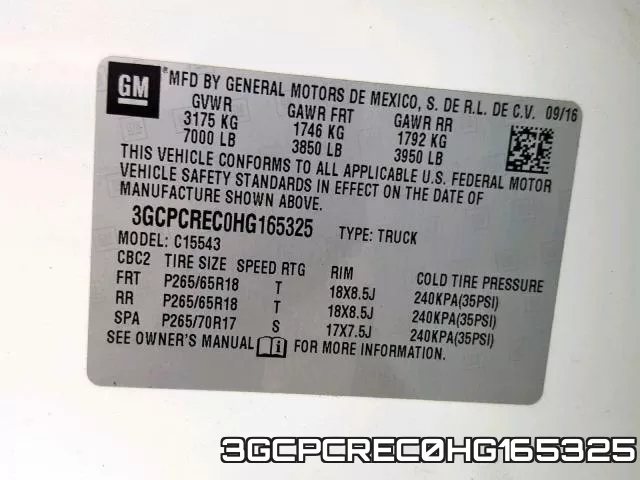 3GCPCREC0HG165325 фото 2