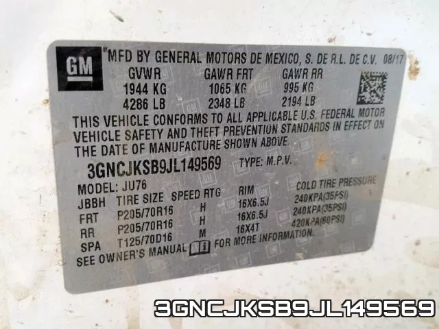 3GNCJKSB9JL149569 фото 2