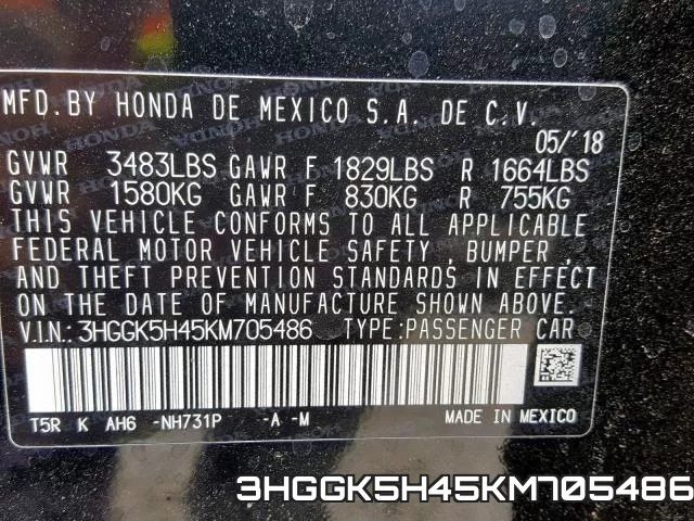 3HGGK5H45KM705486 фото 2