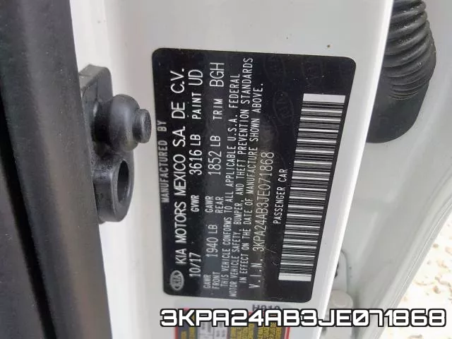 3KPA24AB3JE071868 фото 2