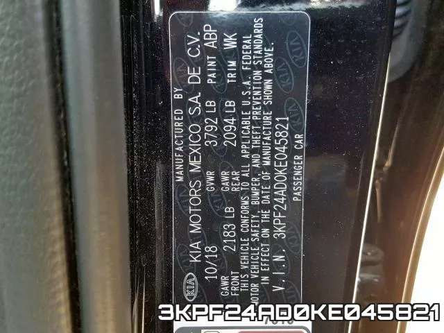 3KPF24AD0KE045821 фото 2