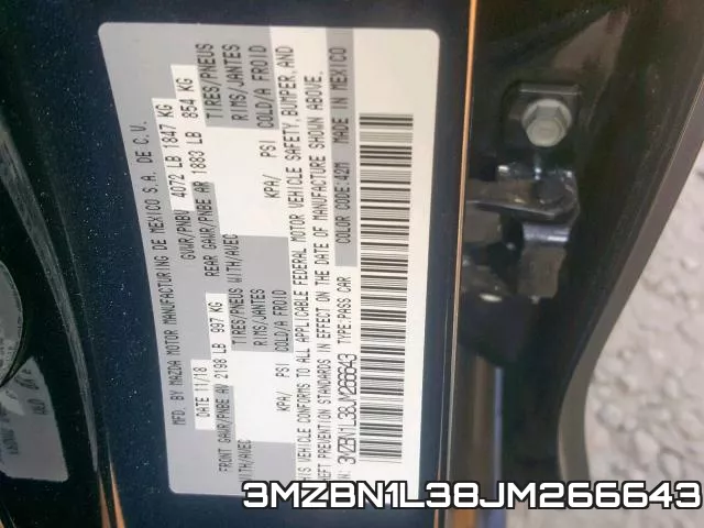 3MZBN1L38JM266643 фото 2
