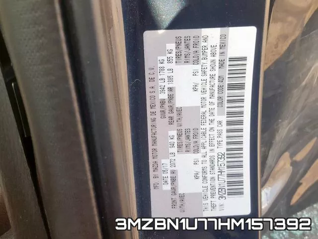 3MZBN1U77HM157392 фото 2