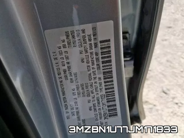 3MZBN1U77JM171833 фото 2