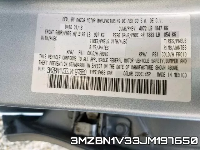 3MZBN1V33JM197650 фото 2