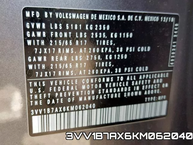 3VV1B7AX6KM062040 фото 2