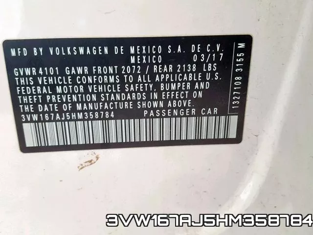 3VW167AJ5HM358784 фото 2
