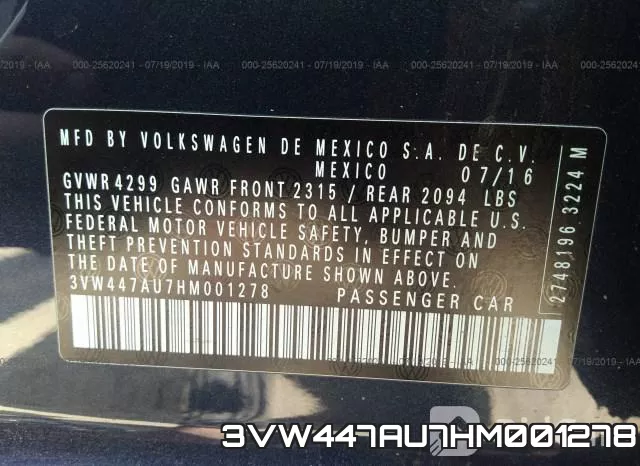 3VW447AU7HM001278 фото 10