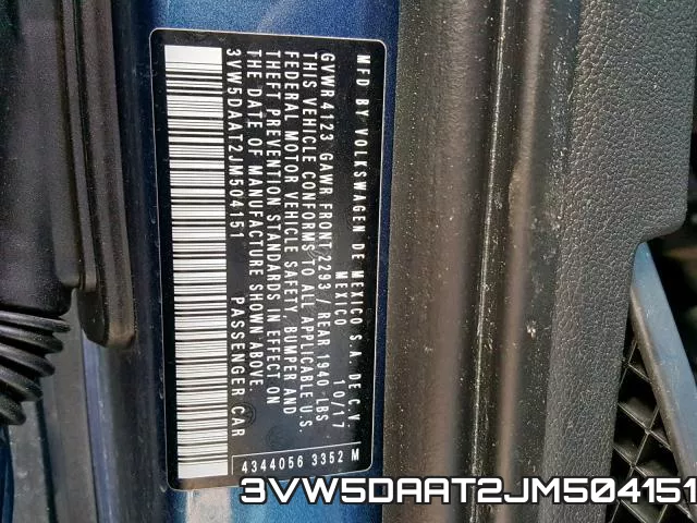3VW5DAAT2JM504151 фото 2