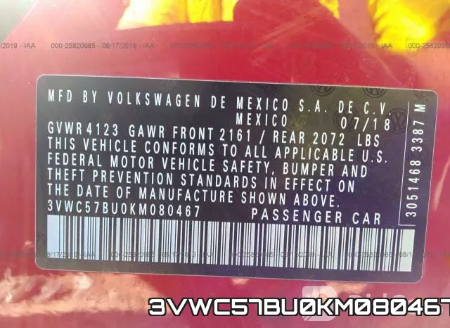 3VWC57BU0KM080467 фото 10