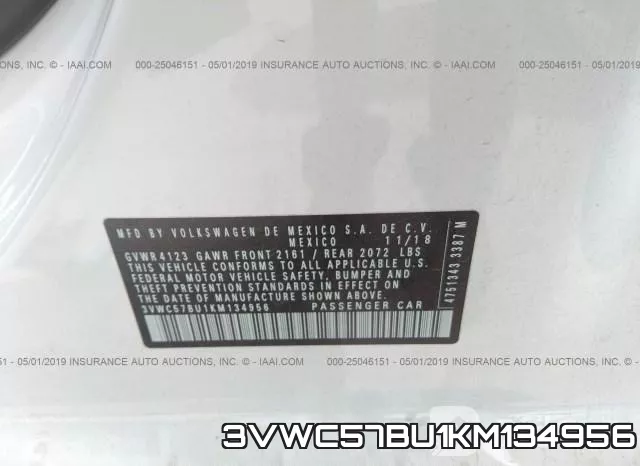 3VWC57BU1KM134956 фото 10